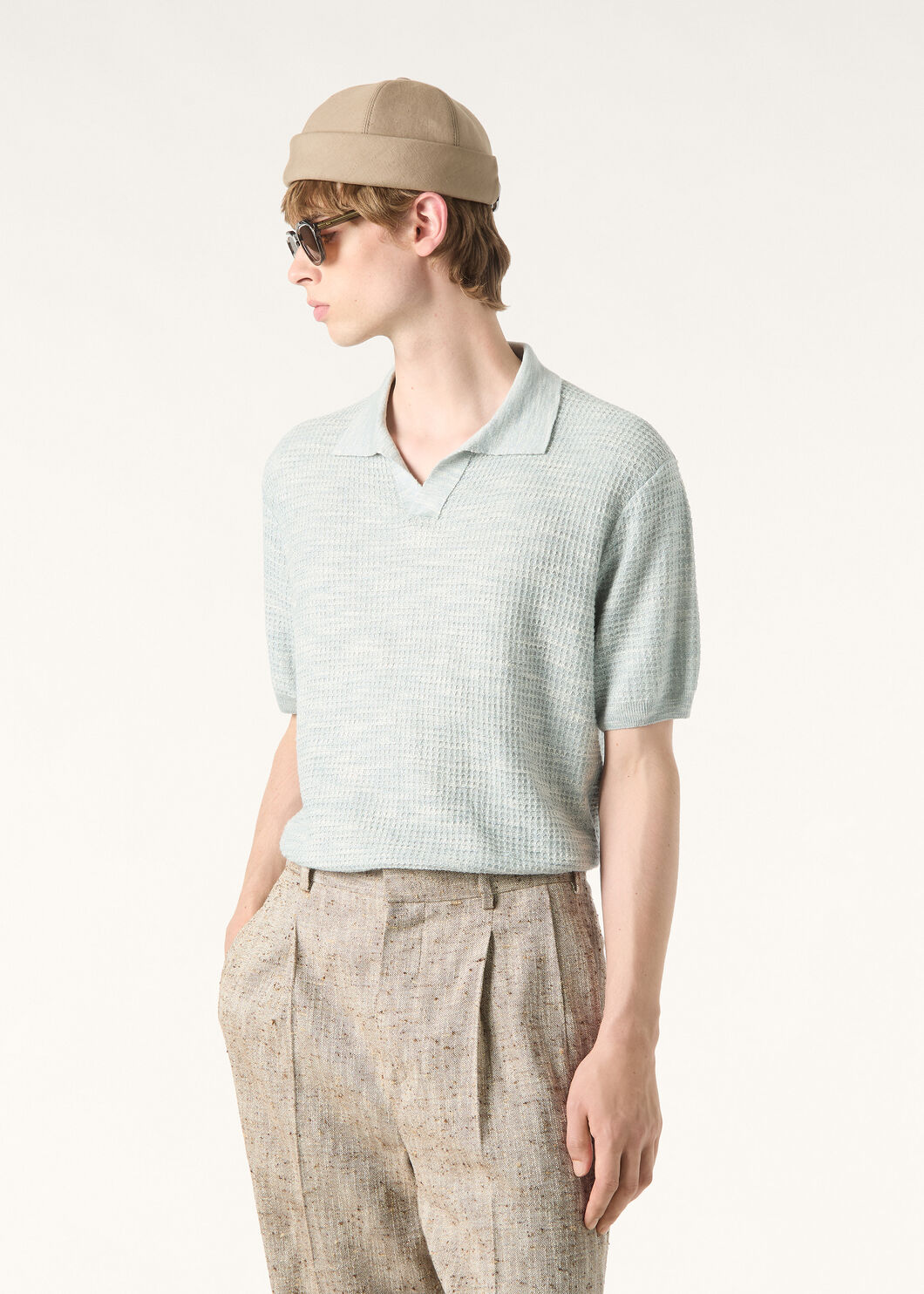 。New#🟥Loro Piana 华夫格针织POLO衫，标志性的亚麻混纺肌理，自带会呼吸的透气孔夏天的松