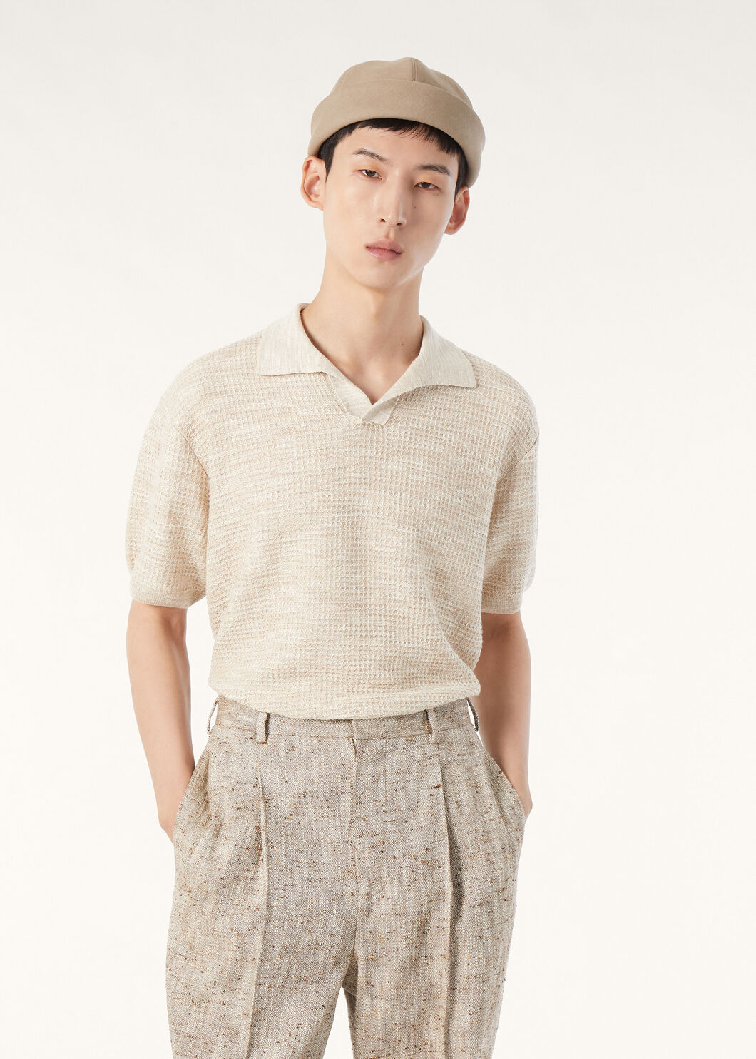。New#🟥Loro Piana 华夫格针织POLO衫，标志性的亚麻混纺肌理，自带会呼吸的透气孔夏天的松