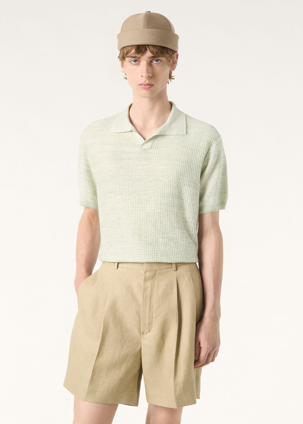 。New#🟥Loro Piana 华夫格针织POLO衫，标志性的亚麻混纺肌理，自带会呼吸的透气孔夏天的松