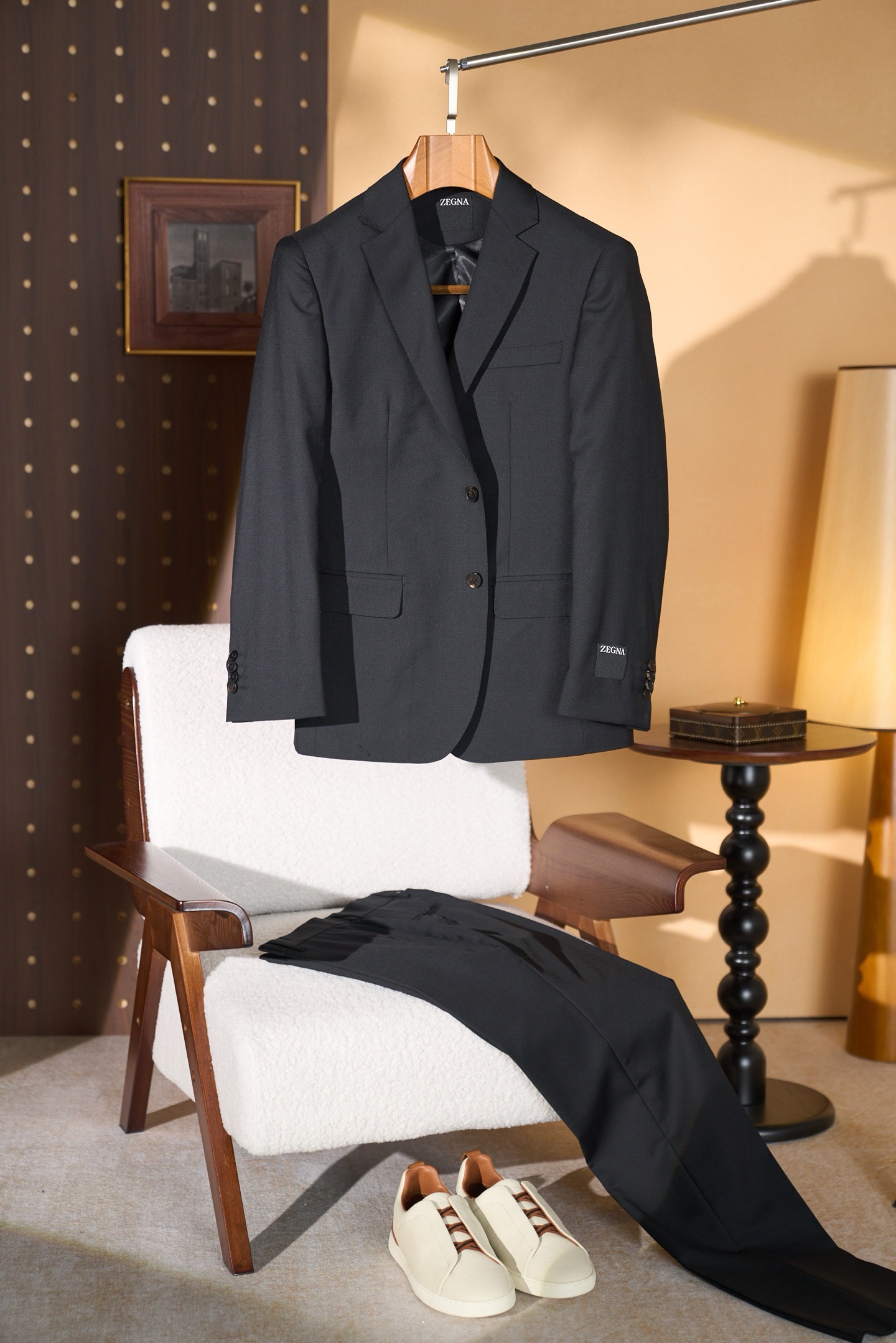 Zegna Black Two Button Blazer