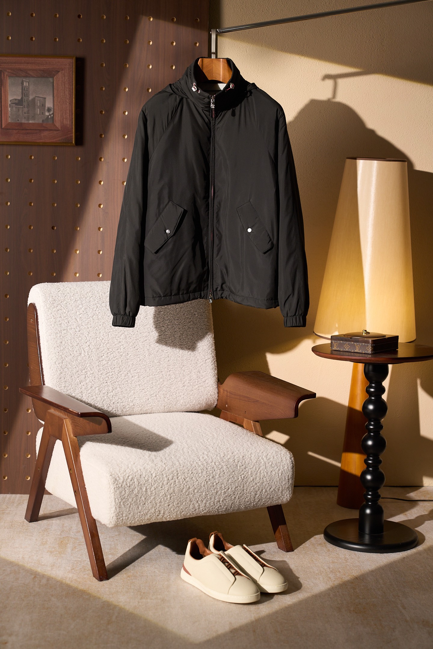 New# 🟥 Brunello Cucinelli 轻量立领薄棉夹克帽是通勤夹克，戴帽是防风外套。可拆卸连帽棉服，雾面尼