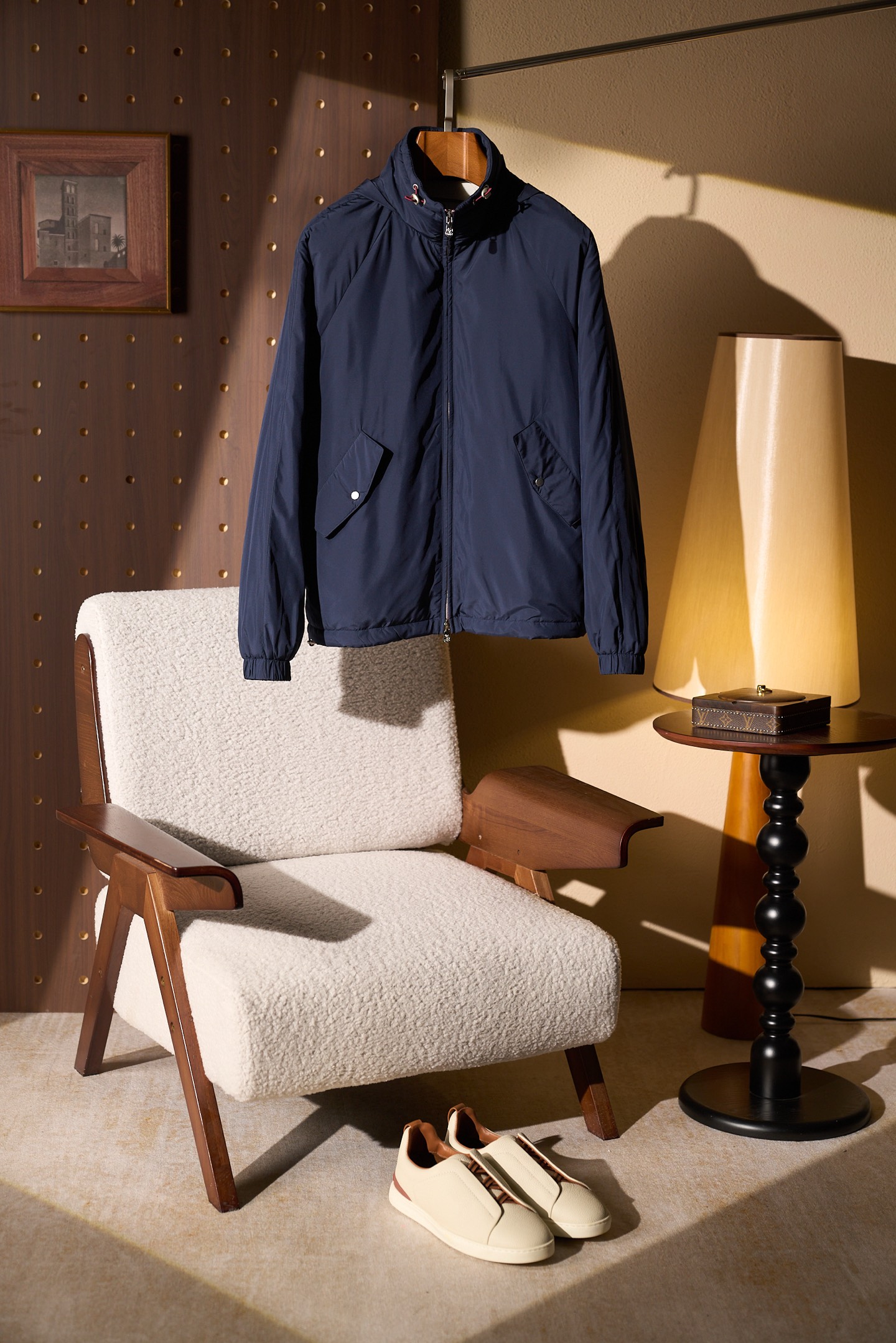 New# 🟥 Brunello Cucinelli 轻量立领薄棉夹克帽是通勤夹克，戴帽是防风外套。可拆卸连帽棉服，雾面尼