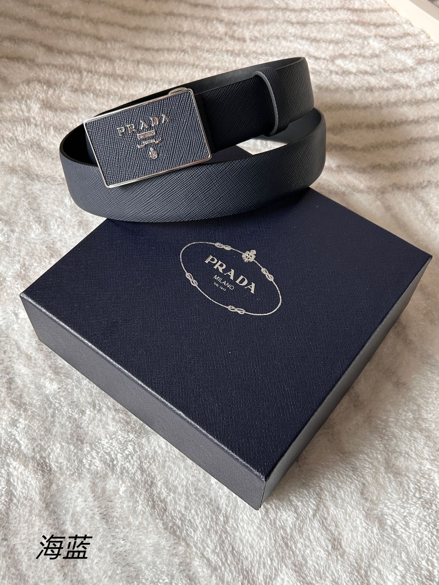 [Prada Belts]The new Prada counter is 3.5cm wide. This versatile accessory is