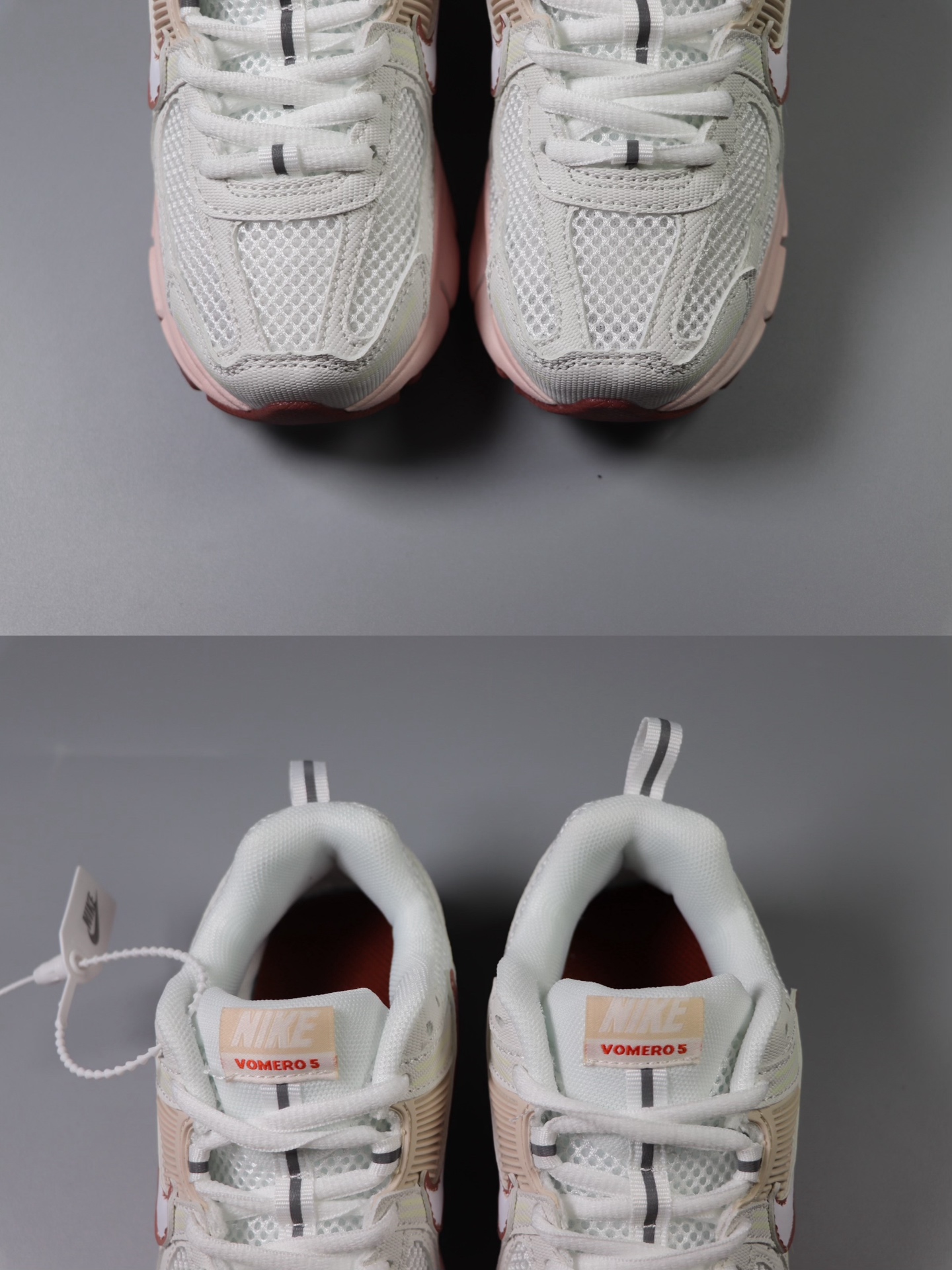 图片[7]-Nike Air Zoom Vomero5 童鞋定制 复古潮流运动鞋 鞋款采用多层设计，融入织物与合成材质，后跟网眼拼接和透气孔设计，轻盈透气Zoom Air缓震配置提供出色脚感。 货号：FJ2028 002 尺码：25-37-选品中心