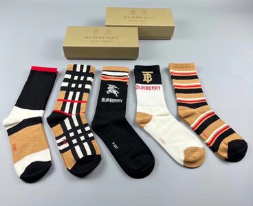 Burberry Sock- High Socks Online From China Designer Lattice Women