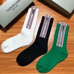 Thom Browne Sock- Mid Tube Socks Good Quality Replica
 Brown Combed Cotton