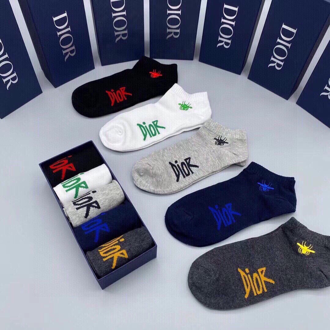 Dior Sock- Short Socks Sale Outlet Online
 Embroidery Cotton