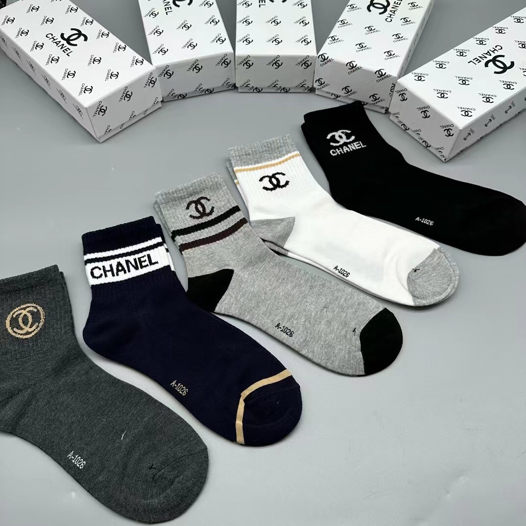 Chanel Calcetines Hombres Algodón