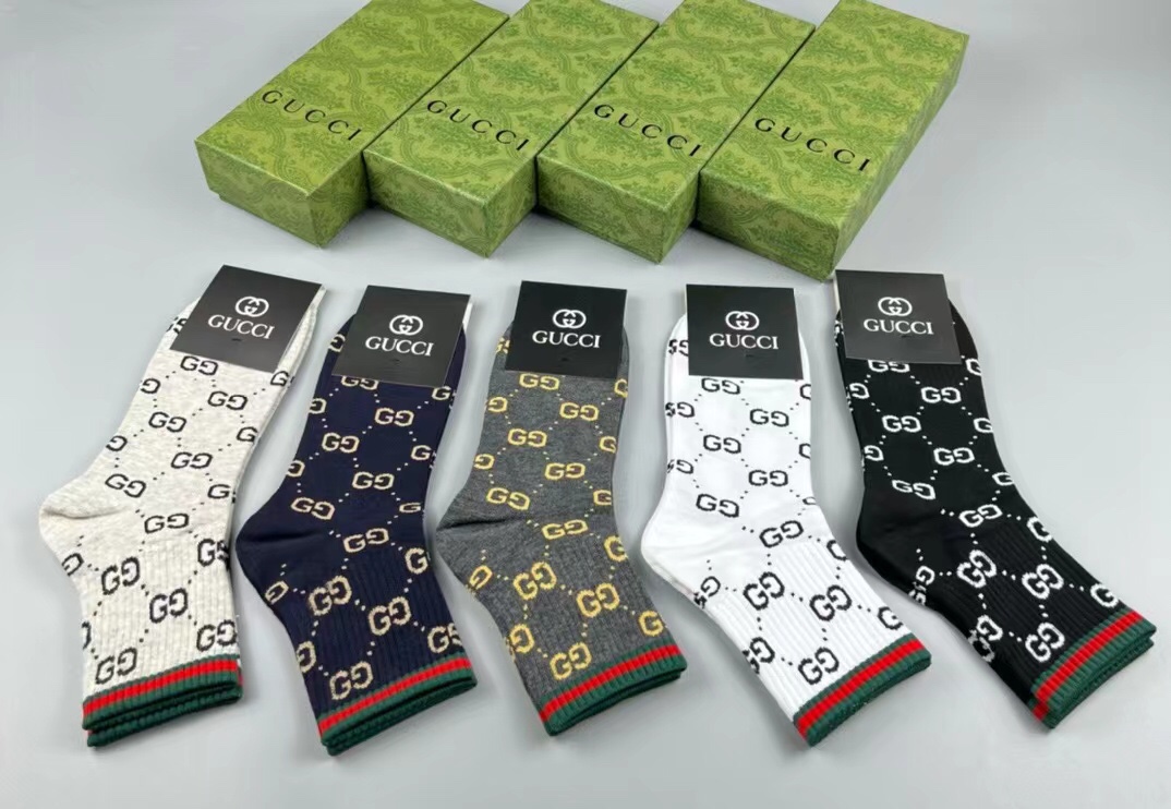 Réplica de españa 7 estrellas
 Gucci Calcetines Verde Rojo Hombres Algodón Casual