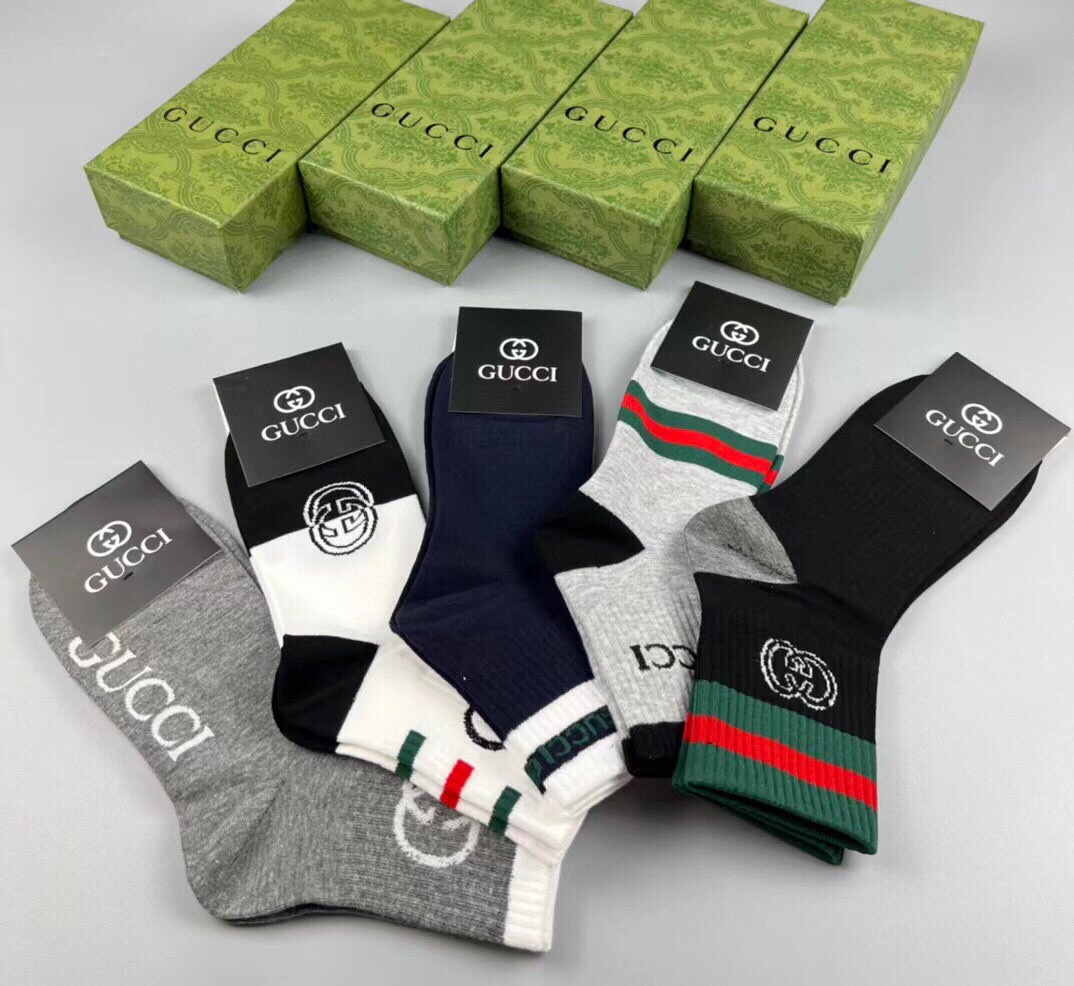  🆕Gucci · 古奇❗️G家新品袜子❗️【一盒五双】提花经典双G标志，超级nice，实物超漂亮，超火