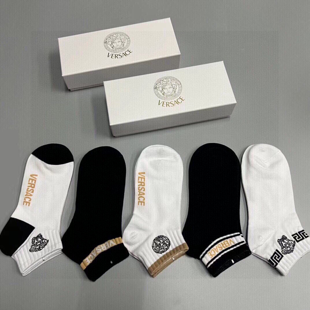  🆕Versace · 范思哲❗️新品男款袜子❗️【一盒五双】纯棉材质织造，超柔软舒适，提花经典logo