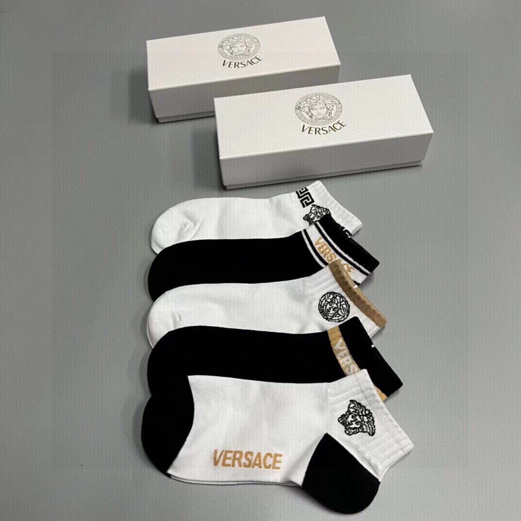  🆕Versace · 范思哲❗️新品男款袜子❗️【一盒五双】纯棉材质织造，超柔软舒适，提花经典logo