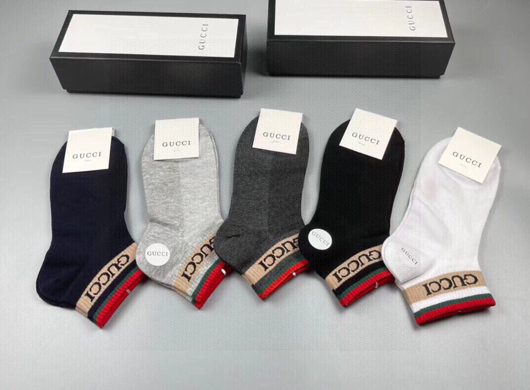 🆕Gucci · 古奇❗️G家新品男款短袜❗️【一盒五双】G家专柜同步短袜，提花经典标志，超级nice