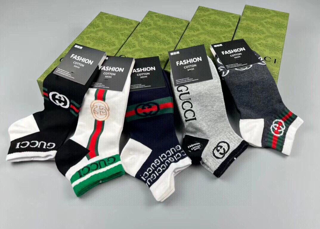  🆕Gucci · 古奇❗️G家新品男款短袜❗️【一盒五双】G家专柜同步短袜，提花经典标志，超级nice