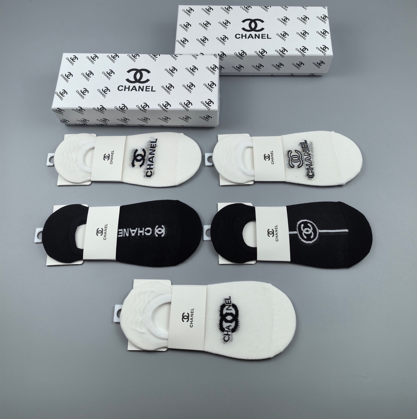  🆕Chanel · 香奈儿❗️小香新品女款隐形袜子❗️【一盒五双】提花经典标志，纯棉材质，超舒适超美腻