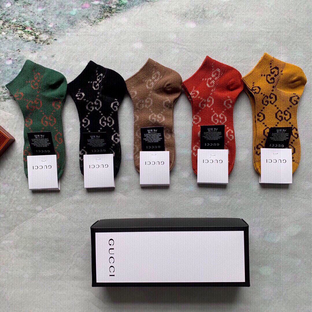  🆕Gucci · 古奇❗️G家春夏新品女款袜子❗️【一盒五双】超级经典的双G标志，配以经典的G家色系，