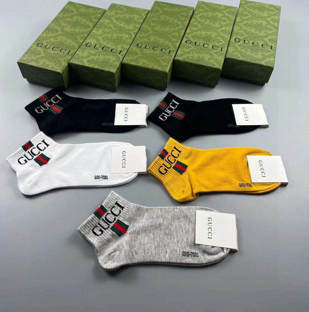  🆕Gucci · 古奇❗️G家新品男款袜子❗️【一盒五双】提花经典标志，超级nice，实物超漂亮，超火
