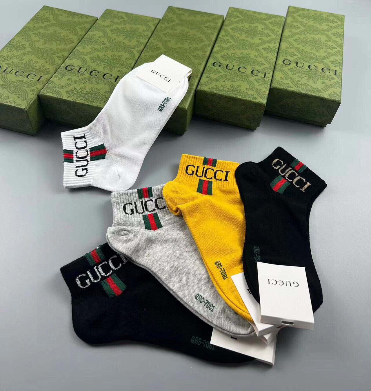  🆕Gucci · 古奇❗️G家新品男款袜子❗️【一盒五双】提花经典标志，超级nice，实物超漂亮，超火