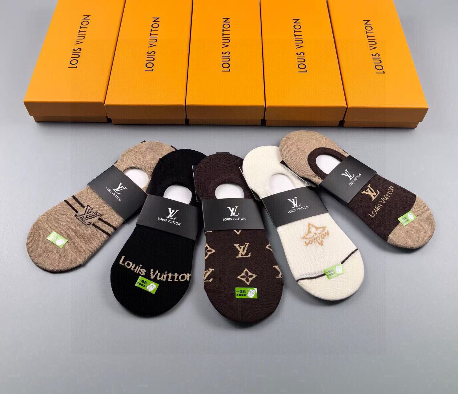  🆕Louis Vuitton · 路易威登❗️驴家新品女款隐形袜子❗一体机无骨缝合袜子【一盒五双】提花
