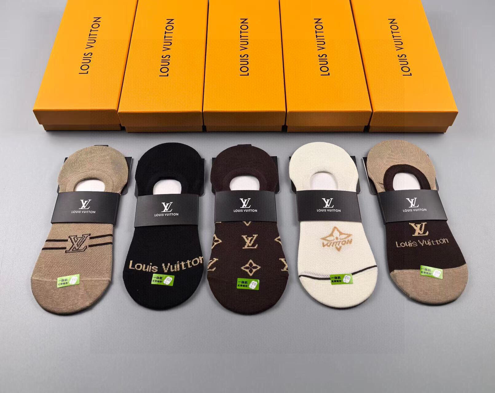  🆕Louis Vuitton · 路易威登❗️驴家新品女款隐形袜子❗一体机无骨缝合袜子【一盒五双】提花