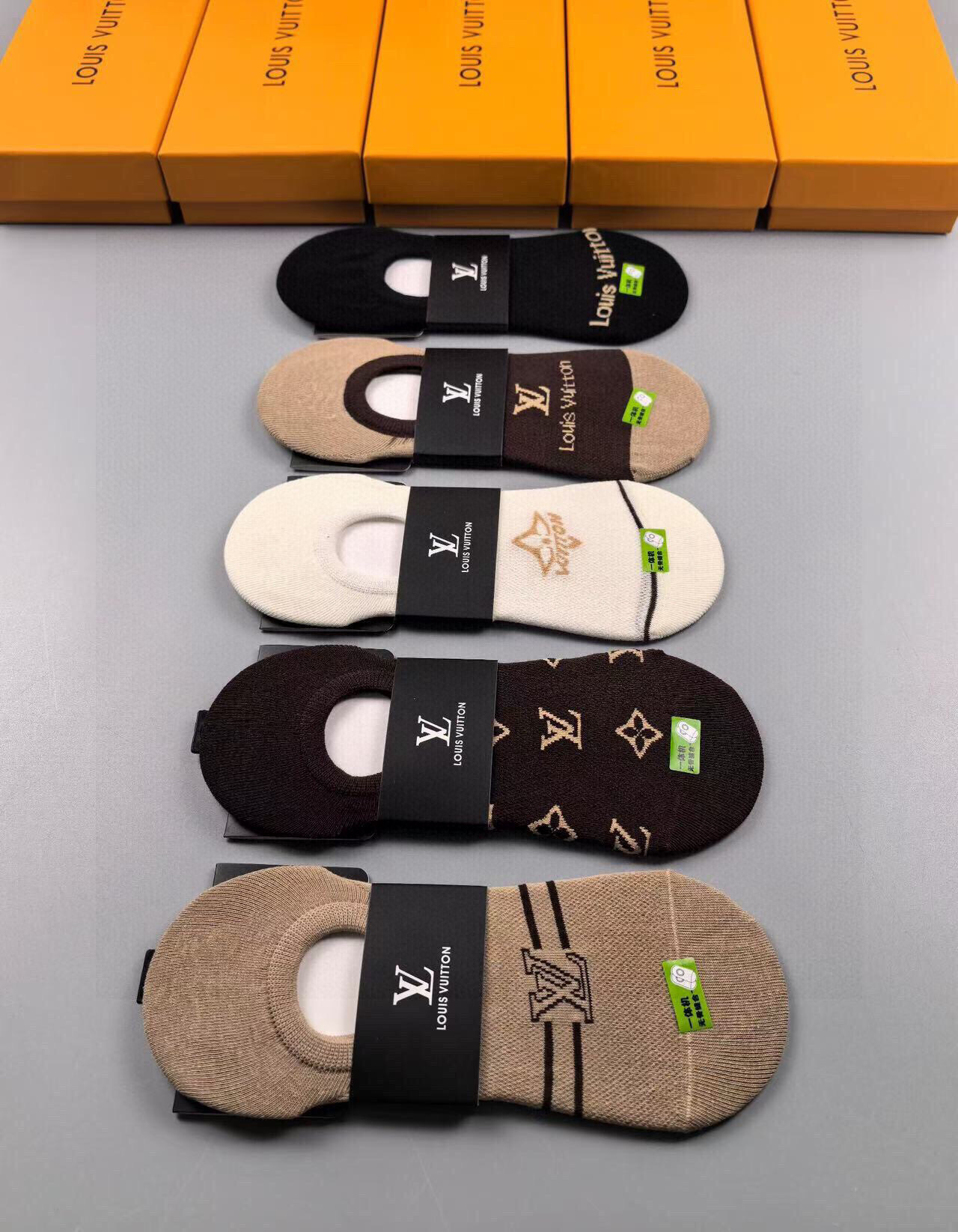  🆕Louis Vuitton · 路易威登❗️驴家新品女款隐形袜子❗一体机无骨缝合袜子【一盒五双】提花