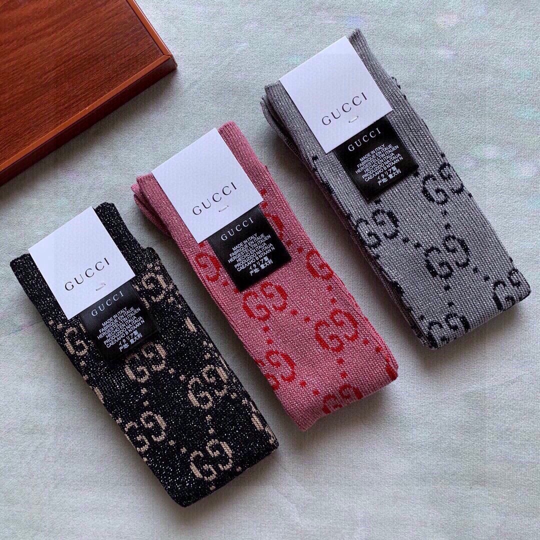 🆕Gucci · 古奇❗️G家经典长款小腿袜❗️【一盒一双】G家专柜一直在售的经典款，外贸订单全品相尾货