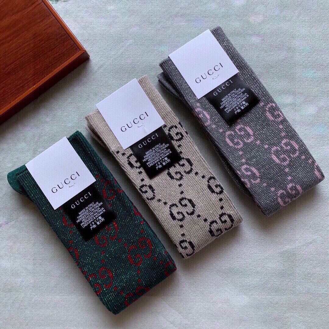 🆕Gucci · 古奇❗️G家经典长款小腿袜❗️【一盒一双】G家专柜一直在售的经典款，外贸订单全品相尾货