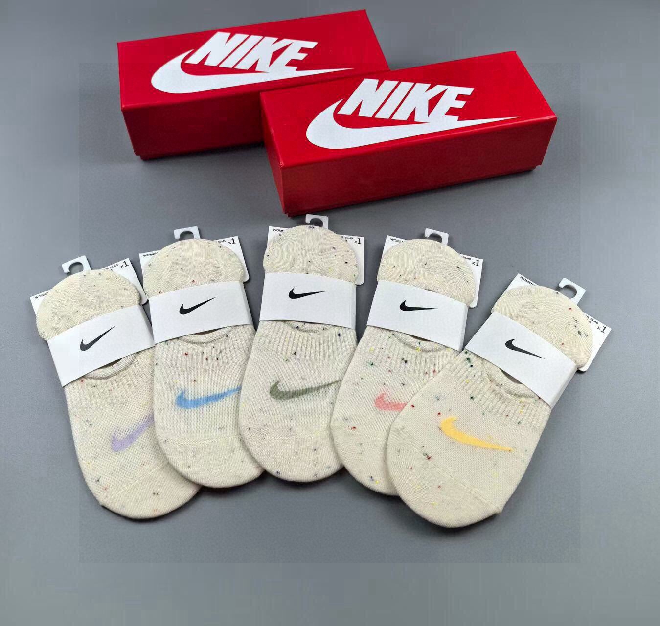 🆕Nike · 耐克❗️☑️新品女款隐形袜子❗️【一盒五双】提花经典☑️标志，纯棉材质，超舒适超美腻❗️