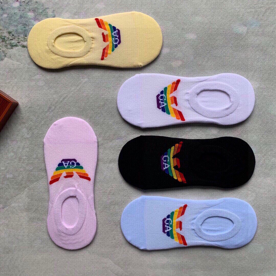 🆕EMPORIO ARMANI · 阿玛尼❗️新品女款隐形袜子❗️【一盒五双】提花经典logo标志，纯棉