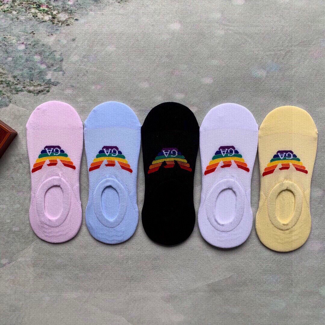 🆕EMPORIO ARMANI · 阿玛尼❗️新品女款隐形袜子❗️【一盒五双】提花经典logo标志，纯棉