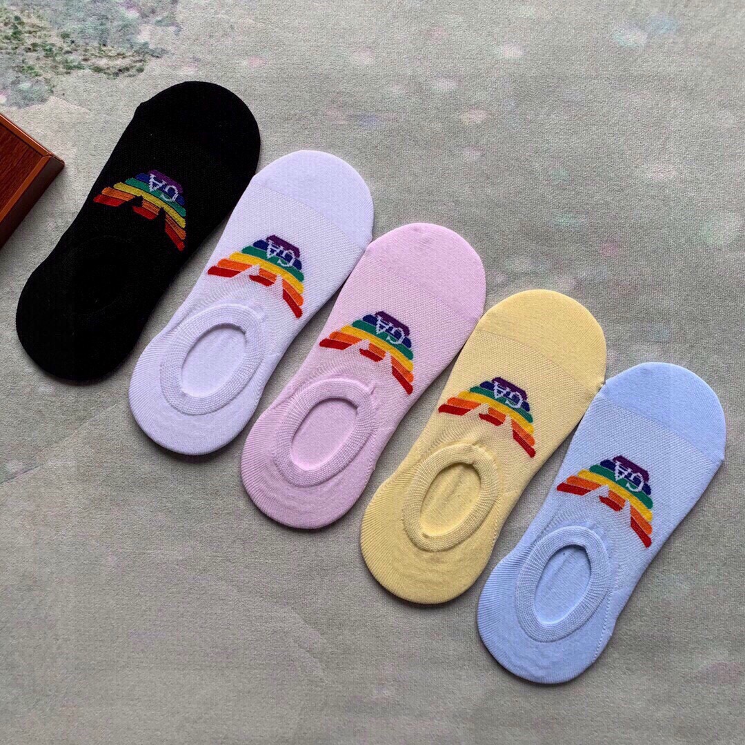 🆕EMPORIO ARMANI · 阿玛尼❗️新品女款隐形袜子❗️【一盒五双】提花经典logo标志，纯棉