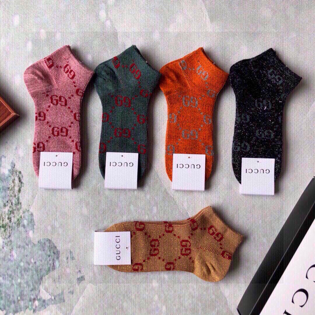 🆕Gucci · 古奇❗️超级经典短款袜子❗️【一盒五双】G家专柜一直在售的经典款，双针双路纯棉织造，加