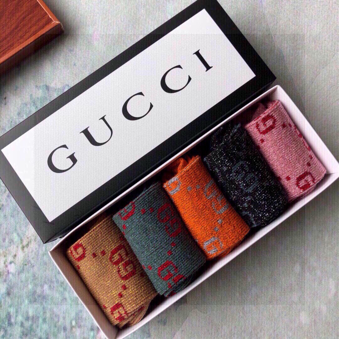🆕Gucci · 古奇❗️超级经典短款袜子❗️【一盒五双】G家专柜一直在售的经典款，双针双路纯棉织造，加