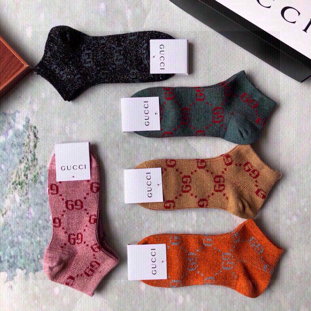 🆕Gucci · 古奇❗️超级经典短款袜子❗️【一盒五双】G家专柜一直在售的经典款，双针双路纯棉织造，加