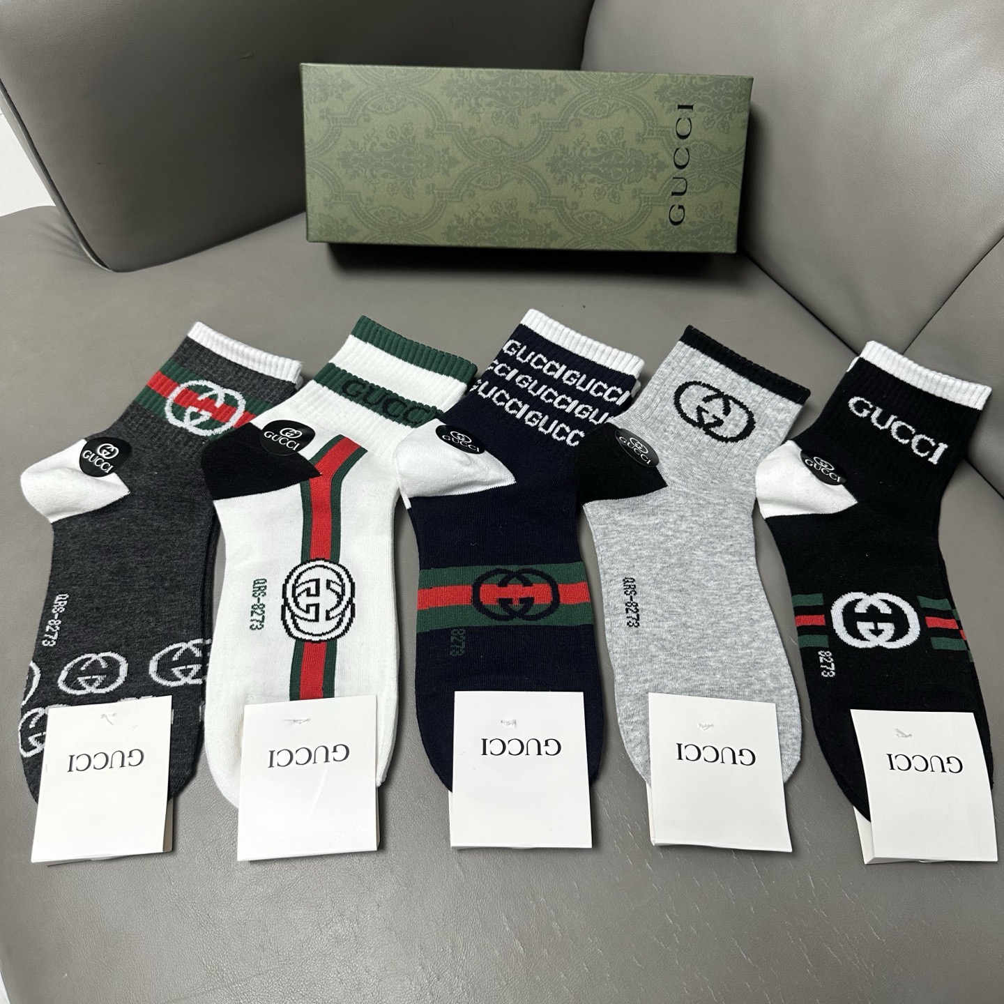 🆕Gucci · 古奇❗️G家新品袜子❗️【一盒五双】提花经典双G标志，超级nice，实物超漂亮，超火爆