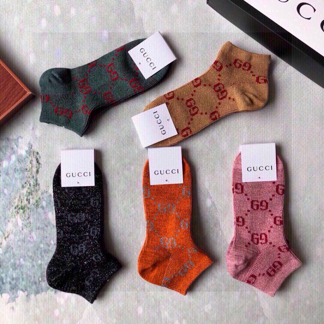 🆕Gucci · 古奇❗️超级经典短款袜子❗️【一盒五双】G家专柜一直在售的经典款，双针双路纯棉织造，加
