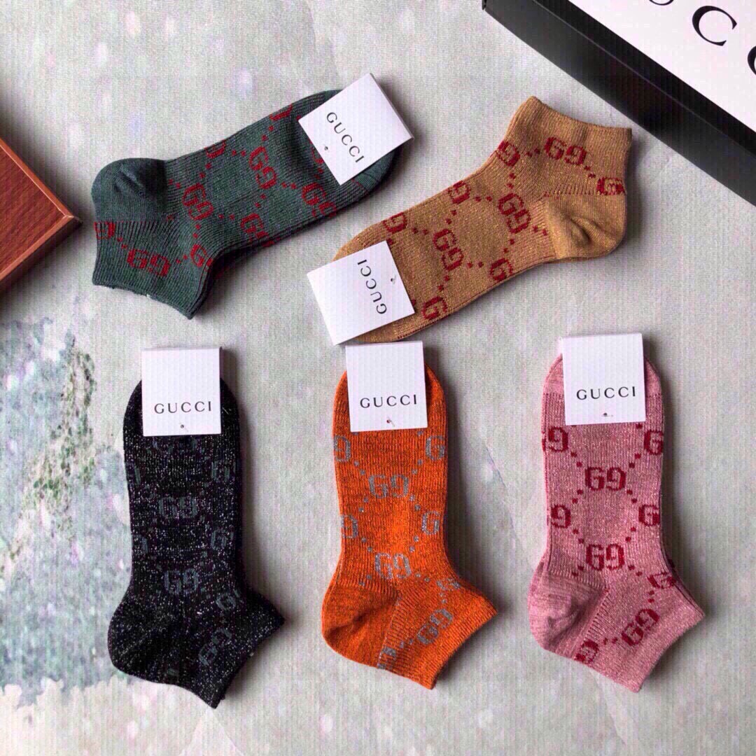 🆕Gucci · 古奇❗️超级经典短款袜子❗️【一盒五双】G家专柜一直在售的经典款，双针双路纯棉织造，加