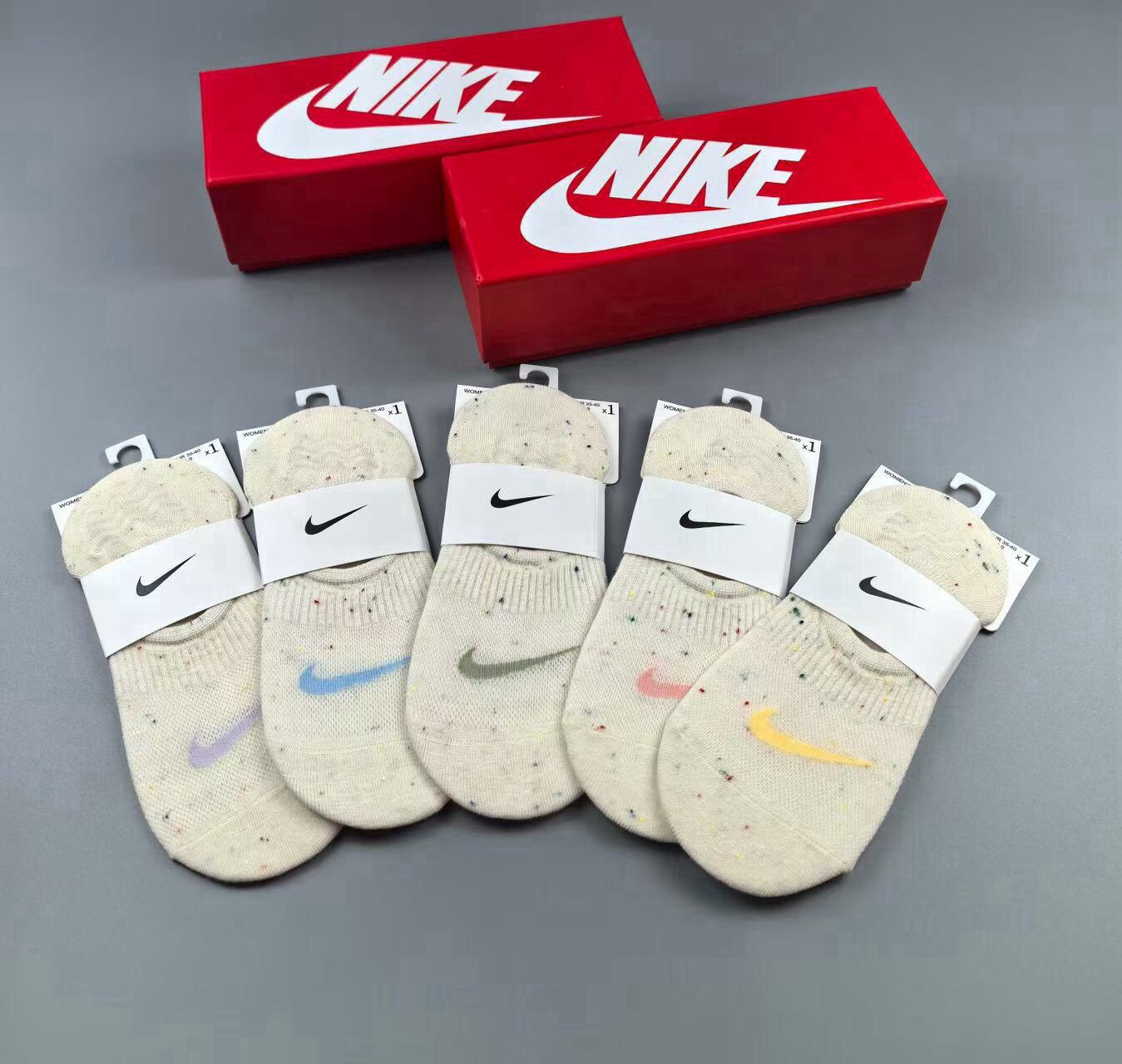 🆕Nike · 耐克❗️☑️新品女款隐形袜子❗️【一盒五双】提花经典☑️标志，纯棉材质，超舒适超美腻❗️