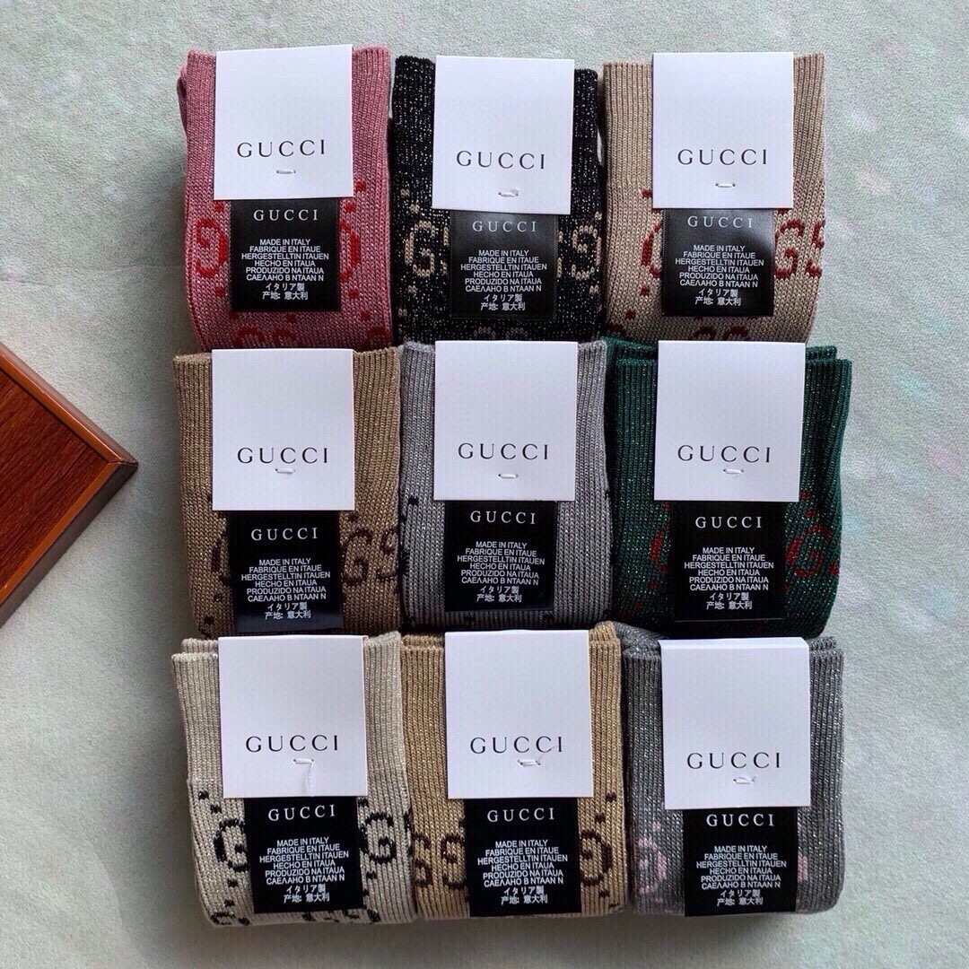 🆕Gucci · 古奇❗️G家经典长款小腿袜❗️【一盒一双】G家专柜一直在售的经典款，外贸订单全品相尾货❗️双针双路纯棉