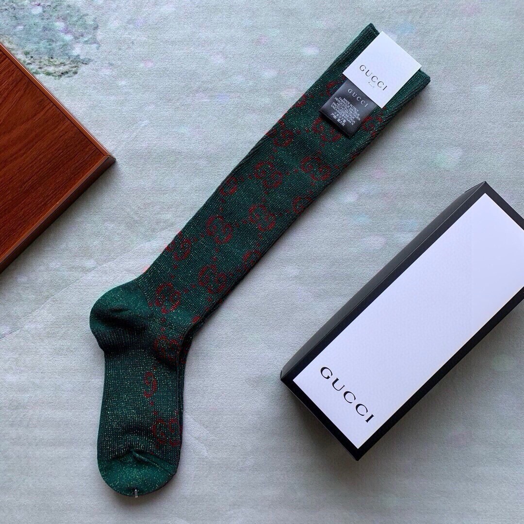 🆕Gucci · 古奇❗️G家经典长款小腿袜❗️【一盒一双】G家专柜一直在售的经典款，外贸订单全品相尾货❗️双针双路纯棉