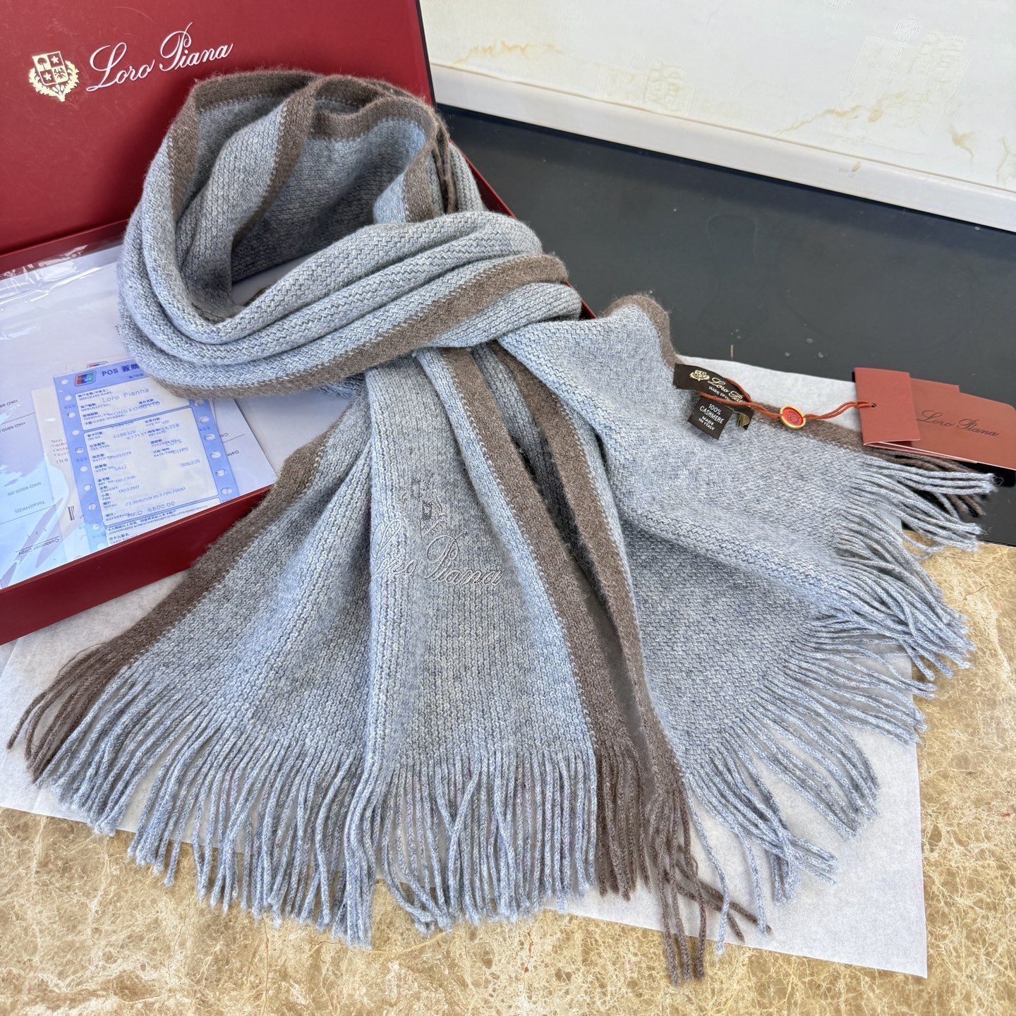 🆕Loro Piana · 诺悠翩雅秋冬新品羊绒针织围巾！出口尾单，客供顶级纱线！这款织法比较难，又很费纱线，工艺难度非