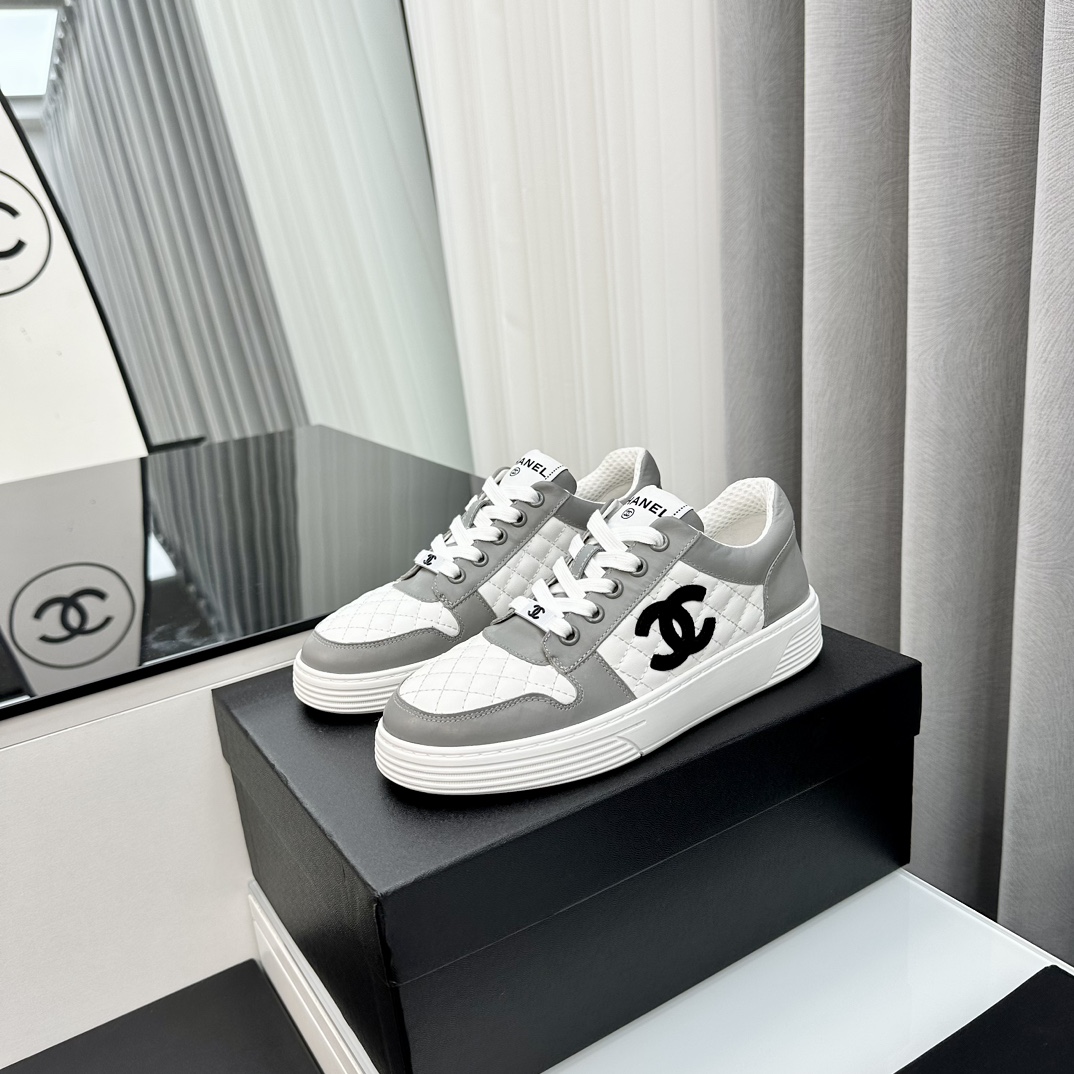 Designer 7 Star Replica Chanel Skateboard Shoes Casual Shoes White Calfskin Cowhide Sheepskin TPU Casual