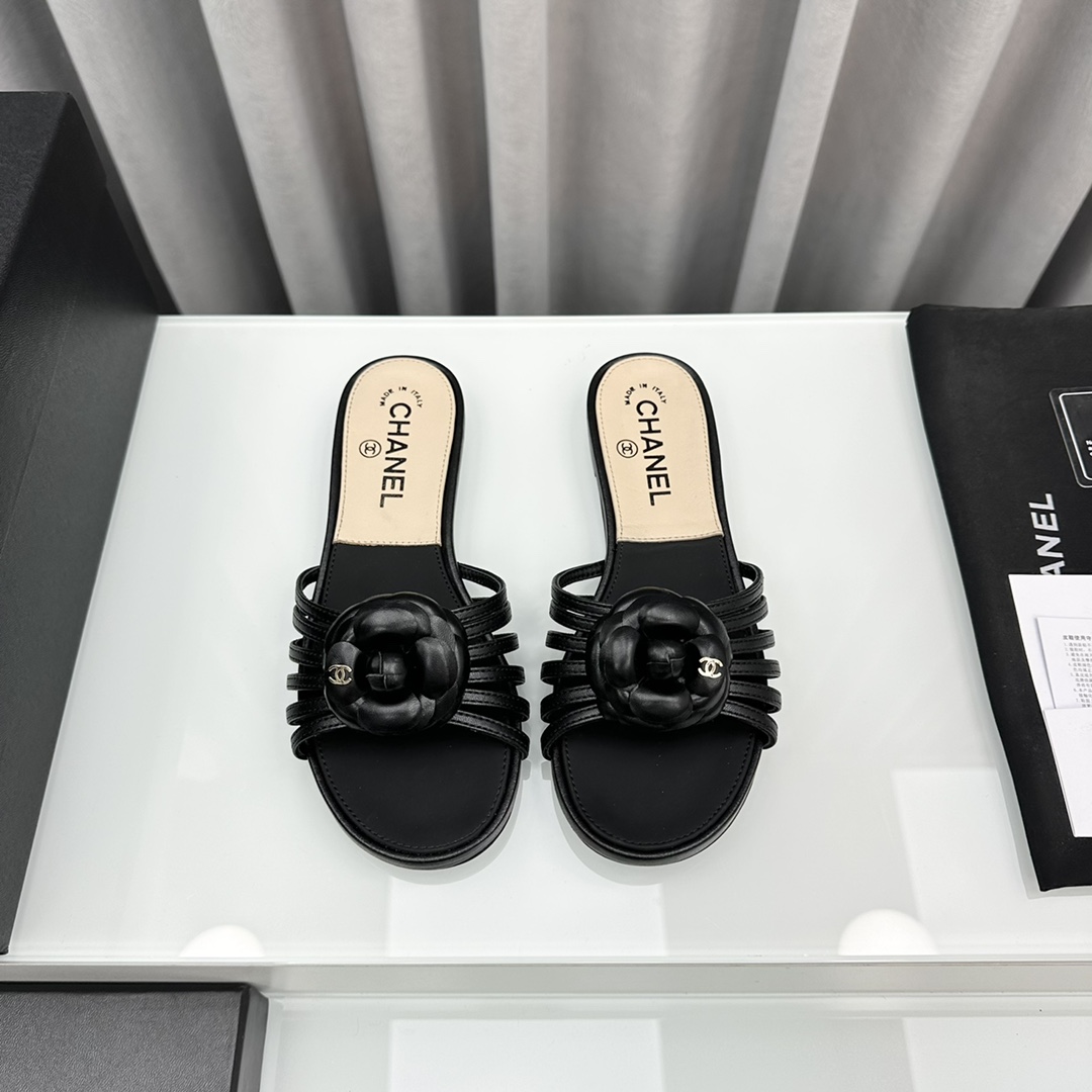 Chanel CHA小香24P春夏新品山茶花凉拖