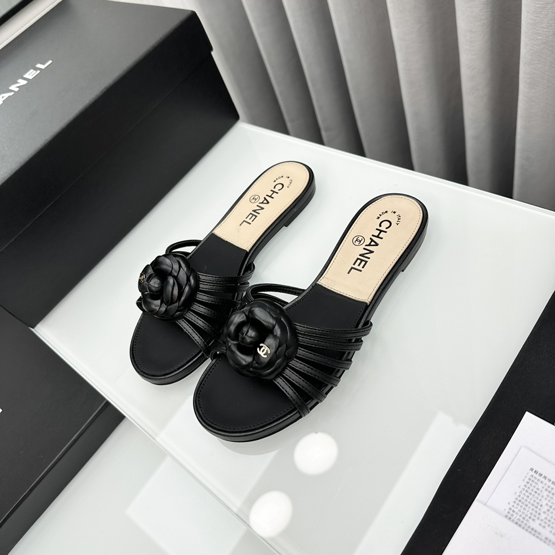 Chanel CHA小香24P春夏新品山茶花凉拖