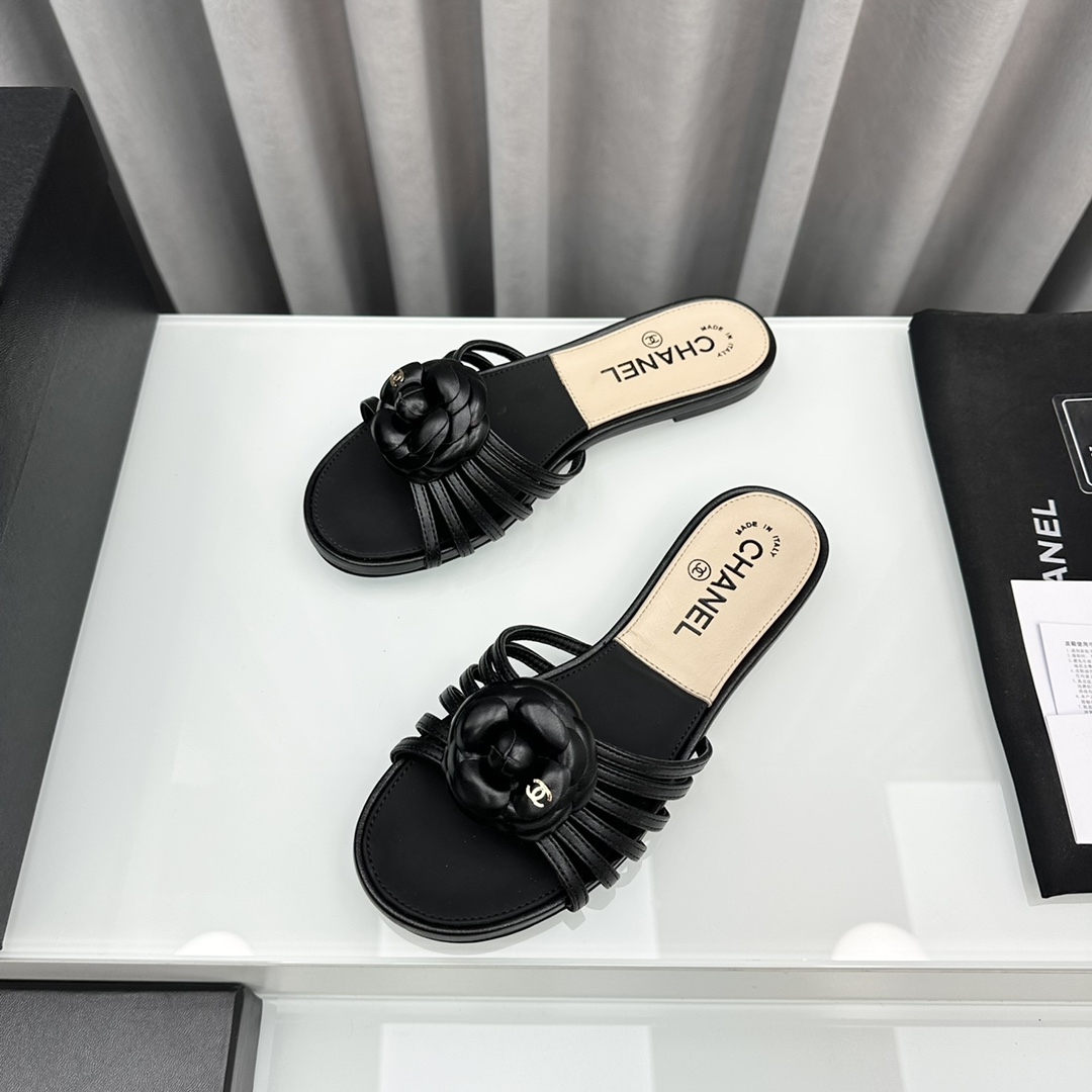 Chanel CHA小香24P春夏新品山茶花凉拖