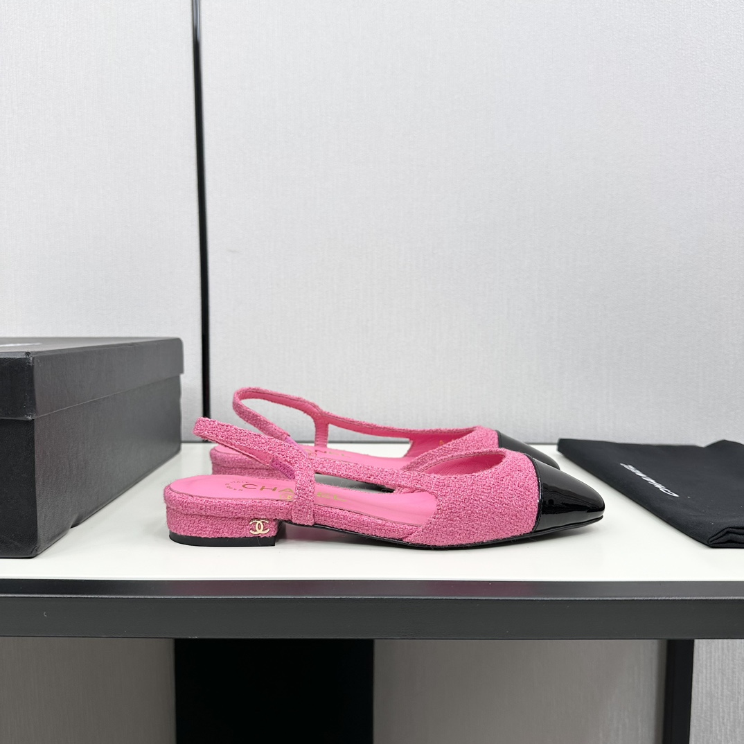 Chanel Sandalen Einlagige Schuhe Frauen Rindsleder Schaffell