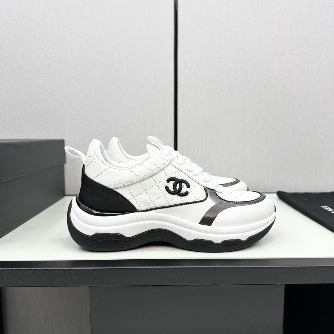 Chanel Schuhe Turnschuhe Rindsleder Seide TPU Fashion Lässig