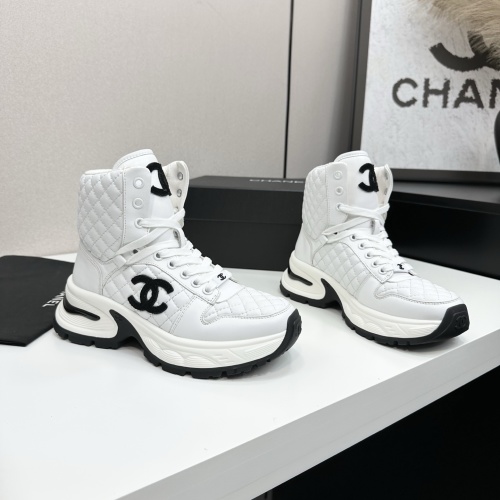 Chanel Women's White Leather Ankle Boots, Designer Fashion Sneakers 1 Chanel Women's White Leather Ankle Boots, Designer Fashion Sneakers