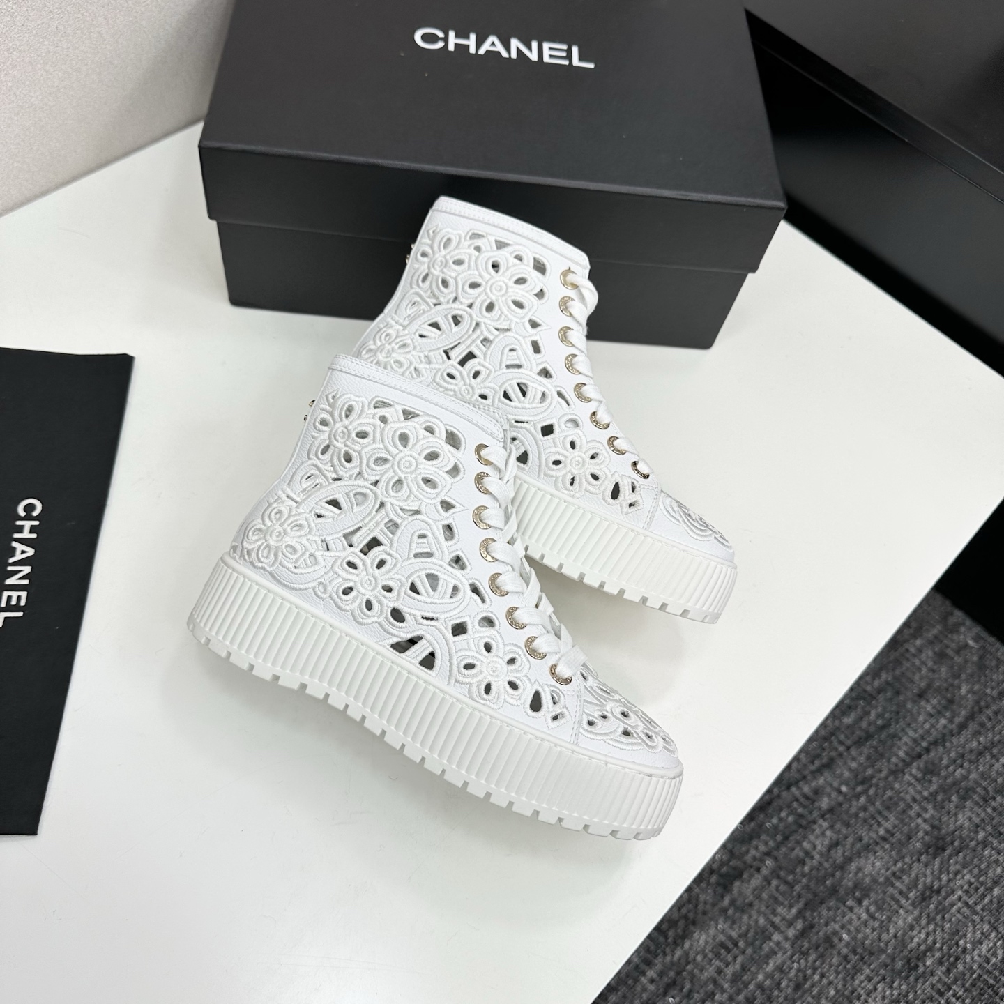 Chanel White Leather Floral Embroidered High-Top Sneakers 10 i1758318516520 3200 0 8