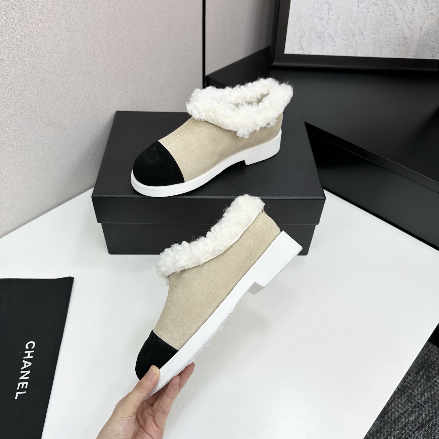 Chanel Women's Suede & Shearling Ankle Boots - Stylish & Comfortable 4 i1759609701953 4886 0 2